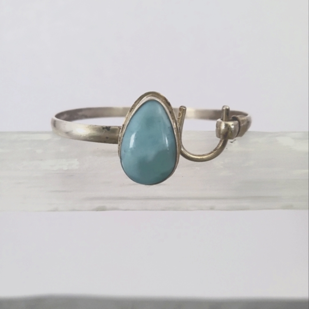 Larimar Children's Bracelet Solid Sterling & Genu… - image 1